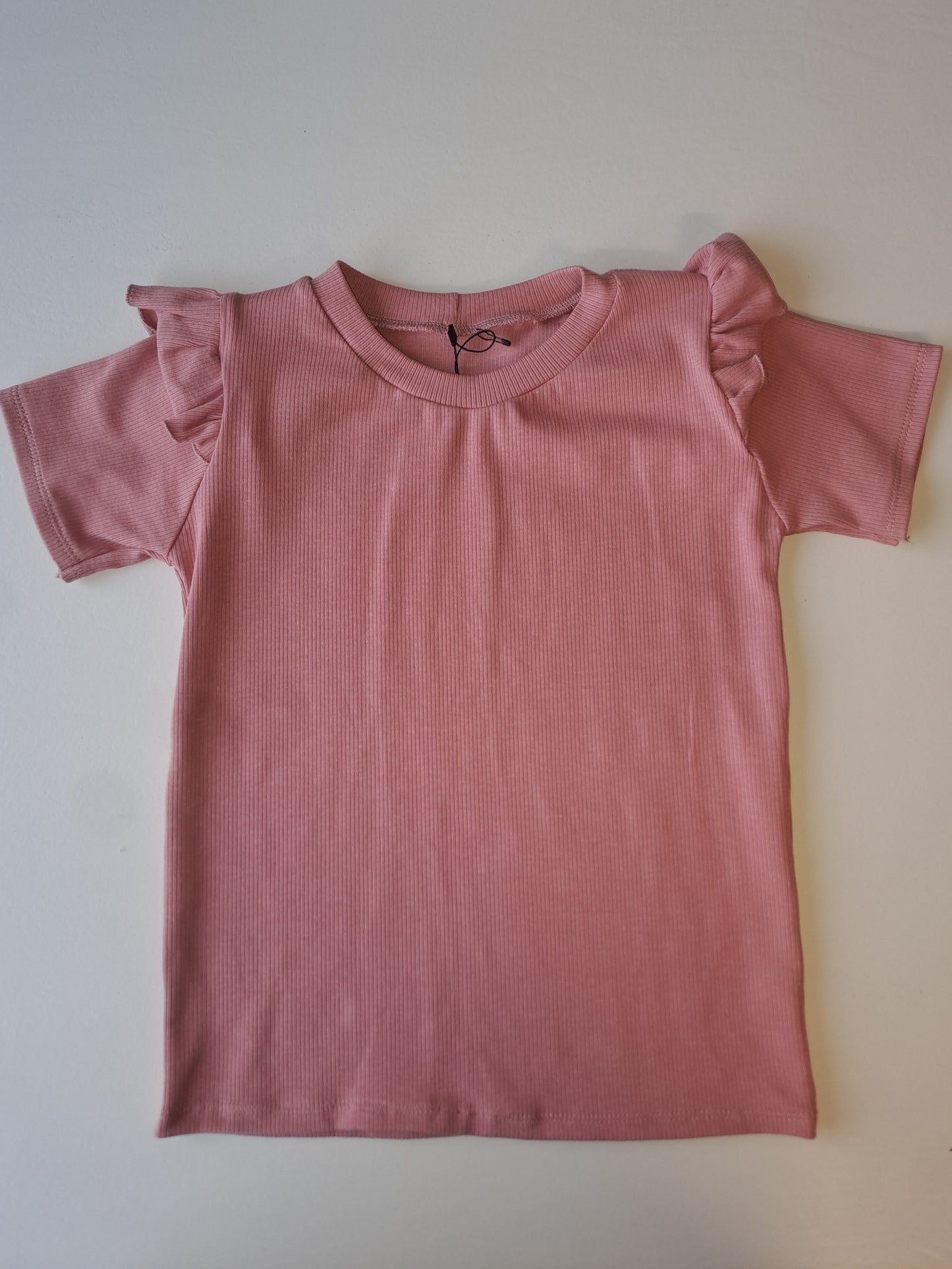 Top Roze Rib KORTE MOUW