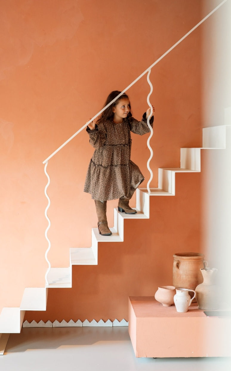 Dress Ruffle Leopard Brown Flower