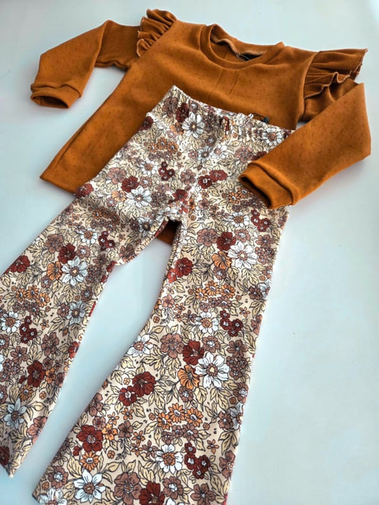 Flared Bloemen Bruin