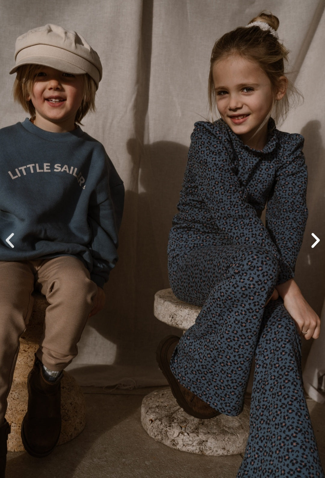 Flared Navy Leopard Flower