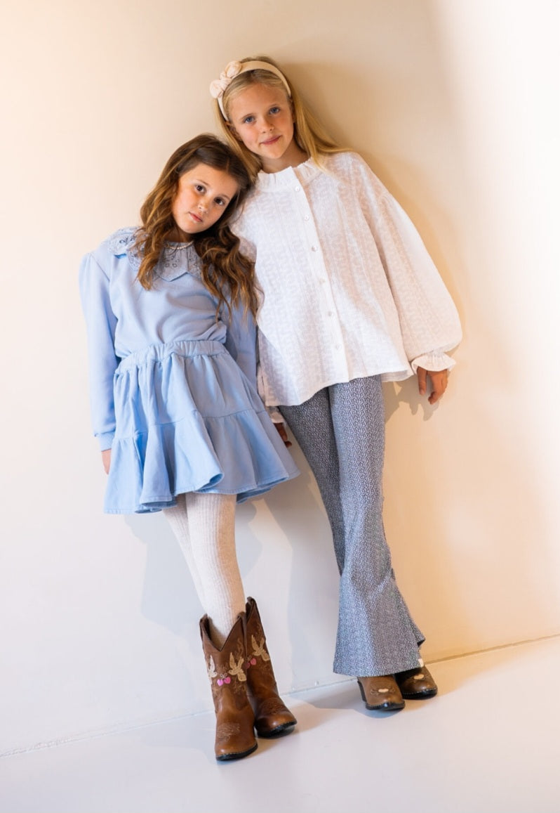 Flared Leopard Blue & Brown