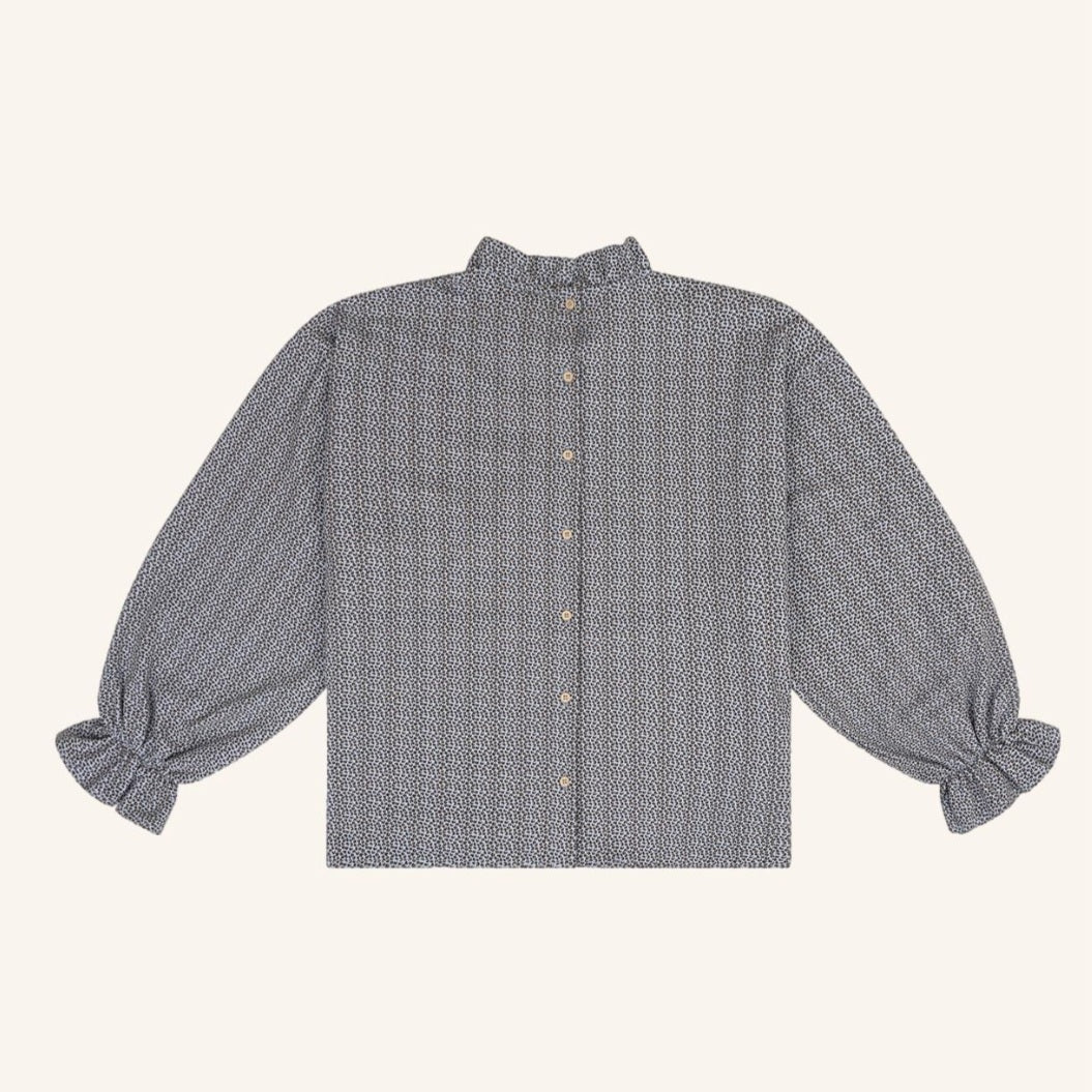 Blouse Leopard Blue & Brown