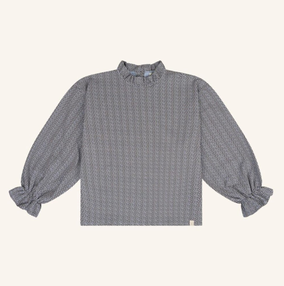 Blouse Leopard Blue & Brown