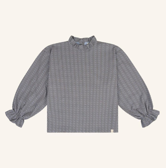 Blouse Leopard Blue & Brown