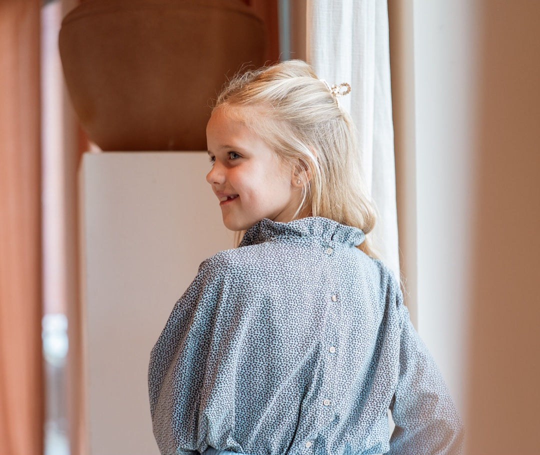 Blouse Leopard Blue & Brown